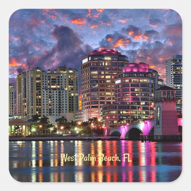 West Palm Beach, Florida Square Sticker (Front)