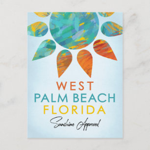 West Palm Beach Florida Sunshine Travel Postcard