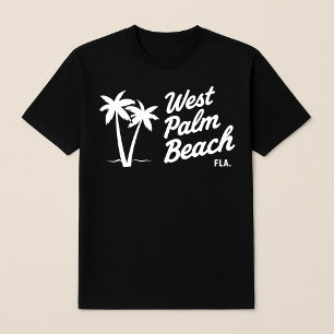 West Palm Beach Florida Tropical Script Minimalist T-Shirt