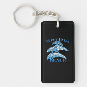West Palm Beach Florida Vacation Tribal Dolphins Key Ring