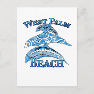 West Palm Beach Florida Vacation Tribal Dolphins Postcard