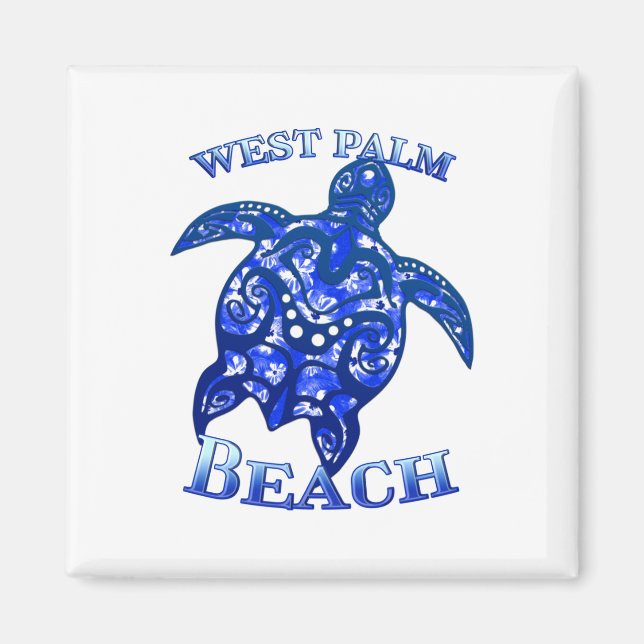 West Palm Beach Florida Vacation Tribal Turtle Magnet (Front)