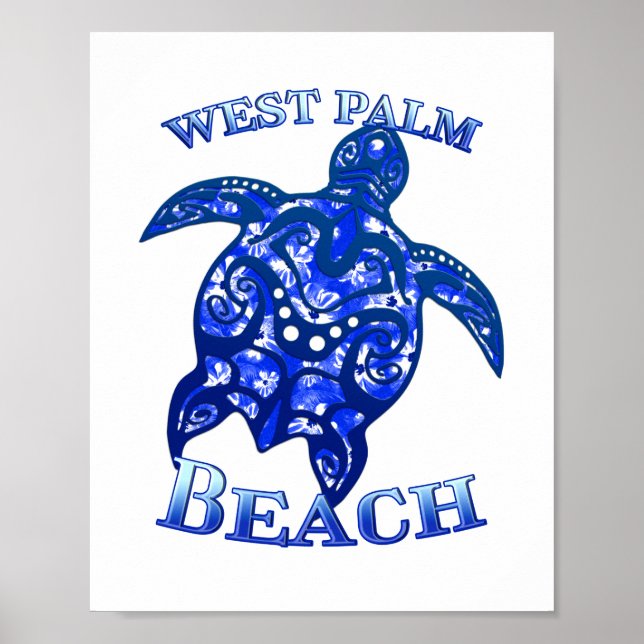 West Palm Beach Florida Vacation Tribal Turtle Poster (Front)