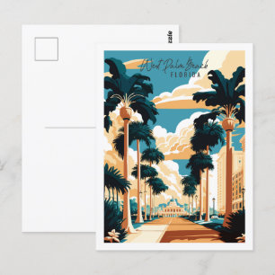 West Palm Beach Florida vintage travel place Postcard