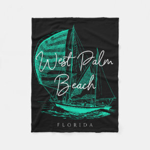 West Palm Beach Sailboat Fleece Blanket