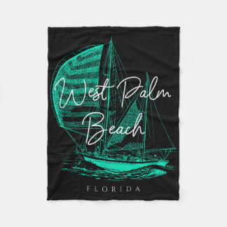 West Palm Beach Sailboat  Fleece Blanket