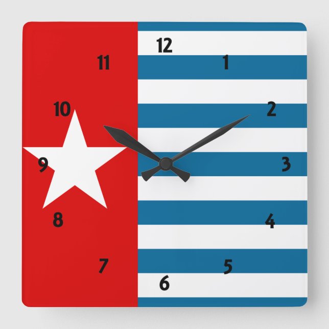 west papua square wall clock (Front)