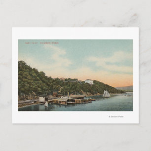 West Point, NY - View of Harbour on Hudson River Postcard