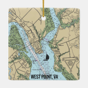 West Point VA Chart Ceramic Ornament