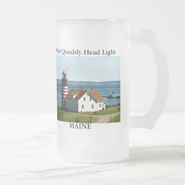 West Quoddy Head Light, Maine Frosted Mug (Right)