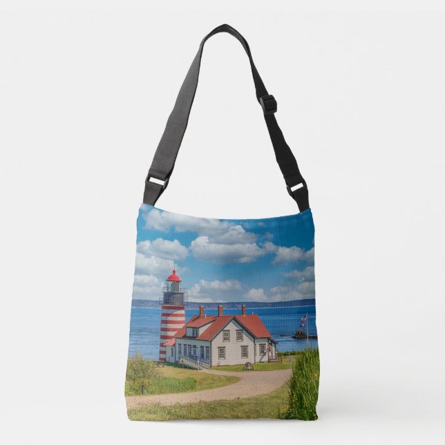 West Quoddy Head Lighthouse, Lubec, Maine Crossbody Bag (Front)