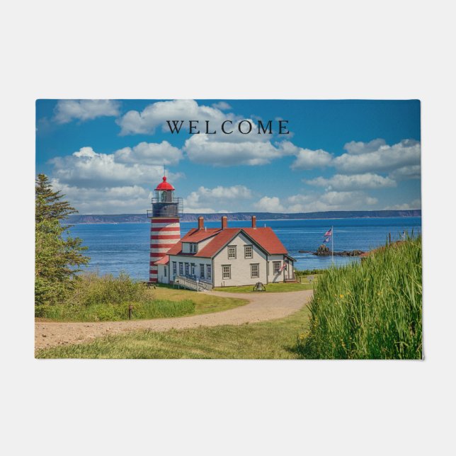West Quoddy Head Lighthouse, Lubec, Maine Doormat (Front)