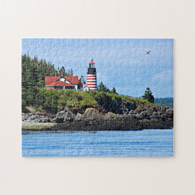 West Quoddy Head Lighthouse, Lubec Maine Jigsaw Puzzle (Horizontal)