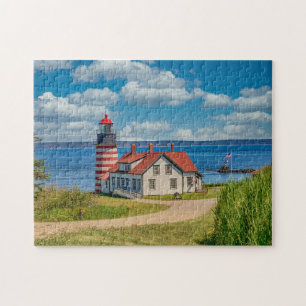 West Quoddy Head Lighthouse, Lubec, Maine Jigsaw Puzzle