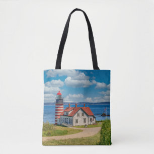 West Quoddy Head Lighthouse, Lubec, Maine Tote Bag
