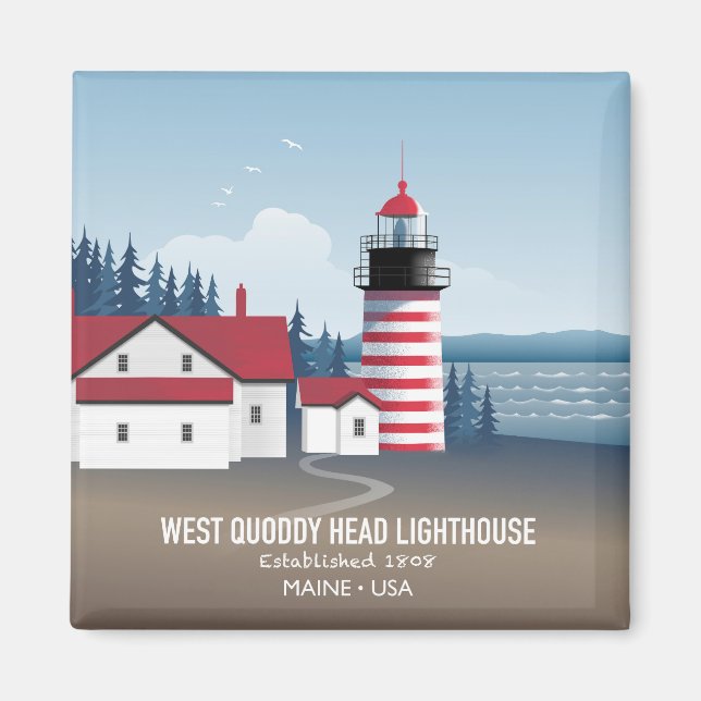 West Quoddy Head Lighthouse Magnet (Front)