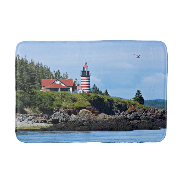 West Quoddy Head Lighthouse, Maine Bath Mat (Front)