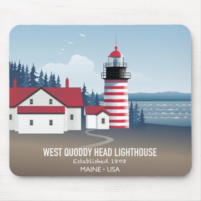West Quoddy Head Lighthouse Mouse Mat
