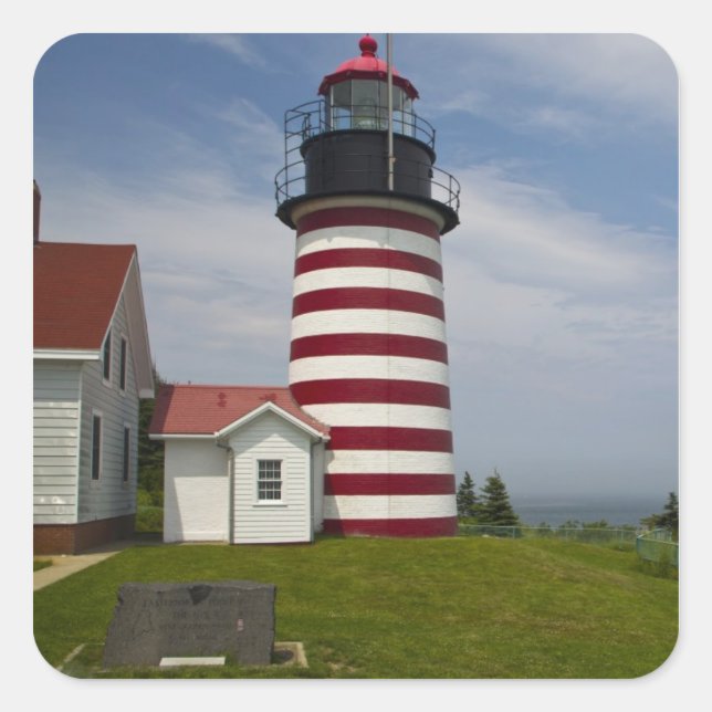 West Quoddy Head Lighthouse State Park is the Square Sticker (Front)