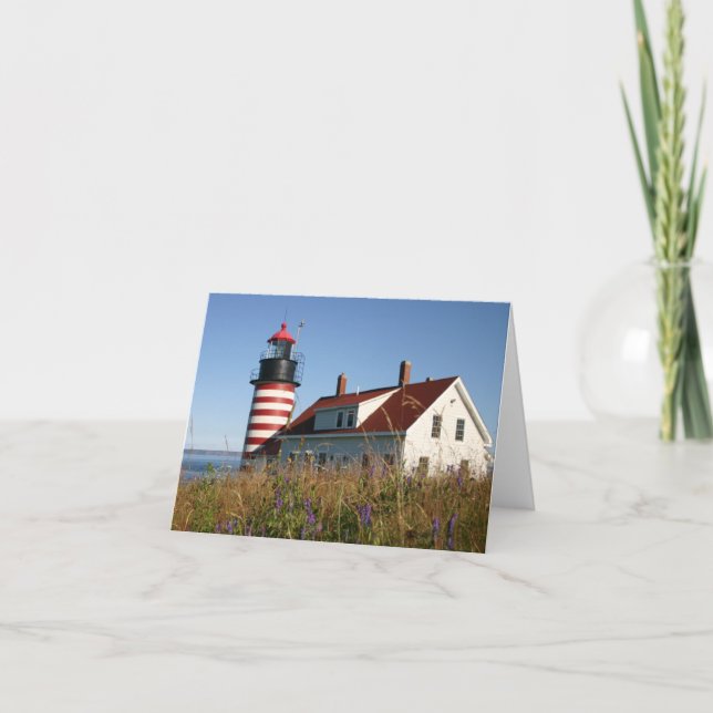 West Quoddy Maine Lighthouse  Thank You Card (Front)