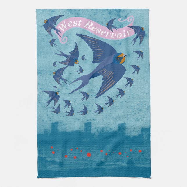 West Reservoir tea towel (Vertical)