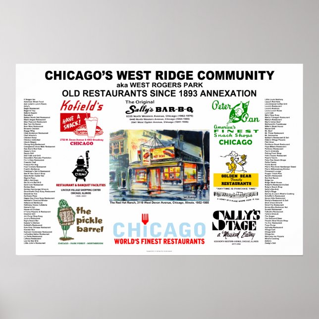 West Ridge Chicago Restaurants ALL SIZES Poster (Front)