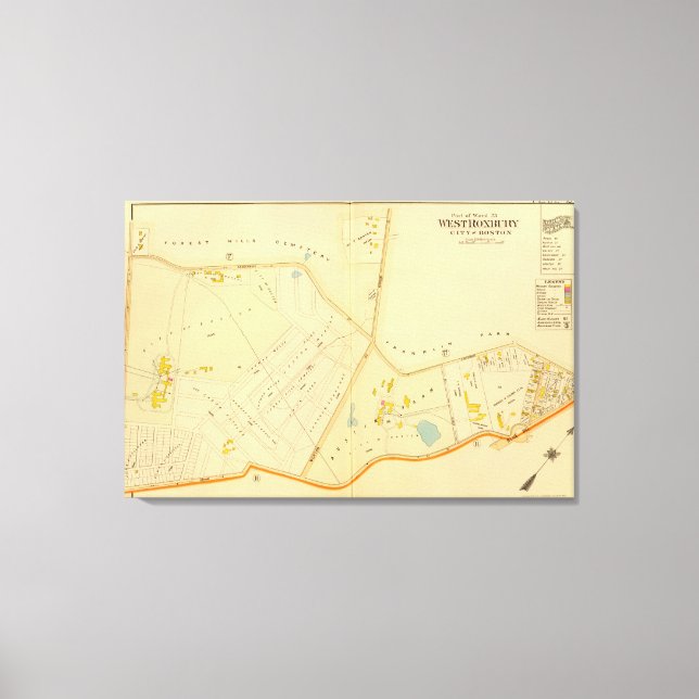 West Roxbury, Massachusetts 4 Canvas Print (Front)