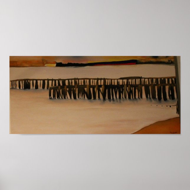 West Seattle Piers View Downtown Seattle Ships Poster (Front)