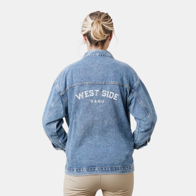 WEST SIDE Oahu Kamaʻāina Hawaiian Local Denim Jacket (Model)