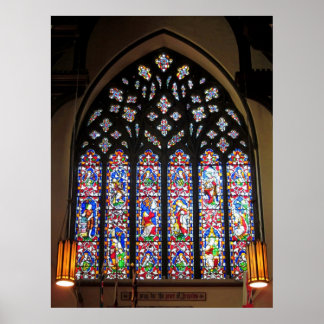 West Stained Glass Window Christ Church Cathedral Poster