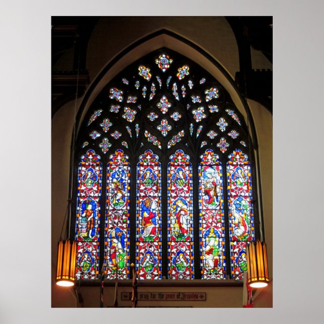 West Stained Glass Window Christ Church Cathedral Poster (Front)