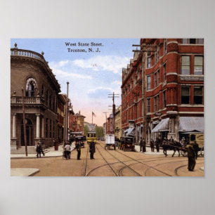 West State St., Trenton NJ 1915 Vintage Poster