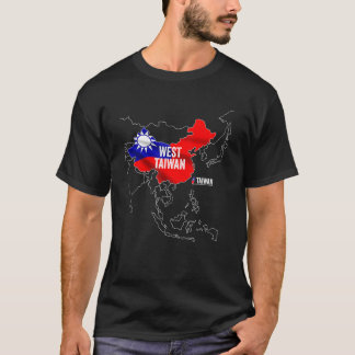 West Taiwan China Map I Love Taiwan Flag Taiwanese T-Shirt