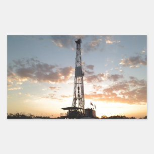 West Texas Drilling Rig Rectangular Sticker