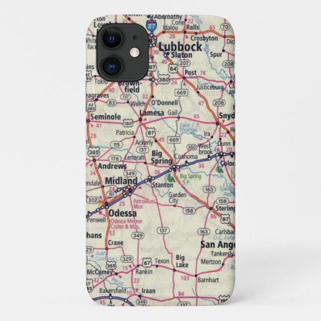 West Texas Map Case-Mate iPhone Case (Back)