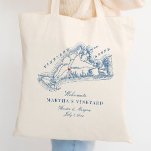 West Tisbury MA Wedding Favour Welcome Tote Bag