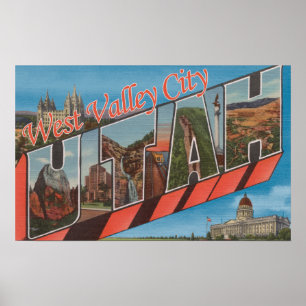 West Valley City, Utah - Large Letter Scenes Poster