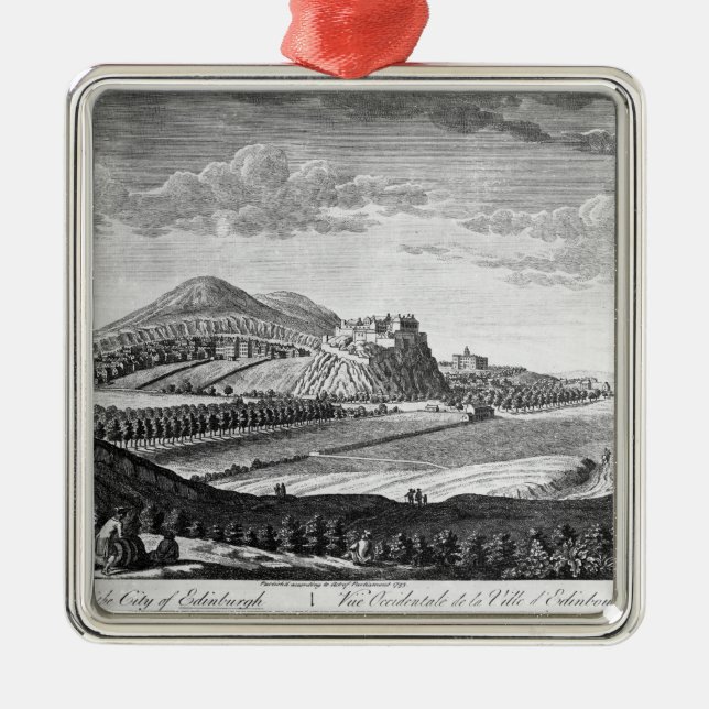 West View of the City of Edinburgh, 1753 Metal Tree Decoration (Front)