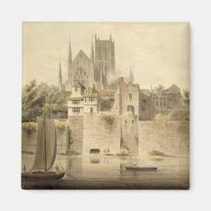 West View of Worcester Cathedral, 1798 (w/c on pap Magnet