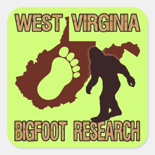 West Virgina Bigfoot Research Square Sticker (Front)