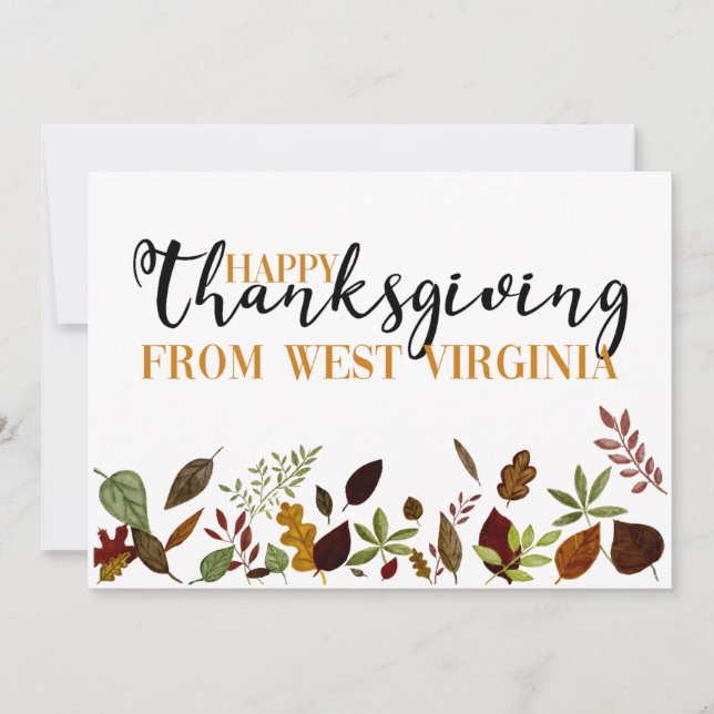 West Virgina Fall Foliage Thanksgiving Card (Front)