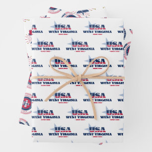 West Virginia, 50 States, Liberty Bell Wrapping Paper Sheet