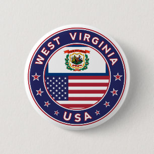 West Virginia 6 Cm Round Badge