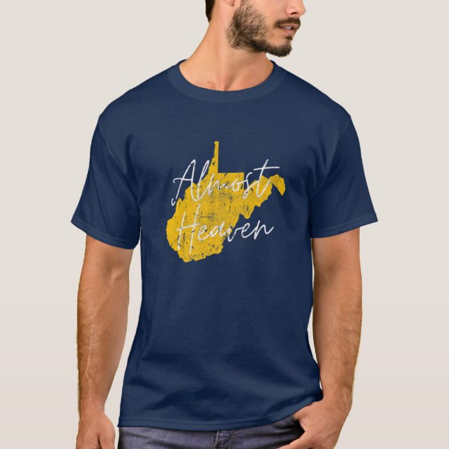 West Virginia Almost Heaven WV Map State Home 304 T-Shirt (Front)