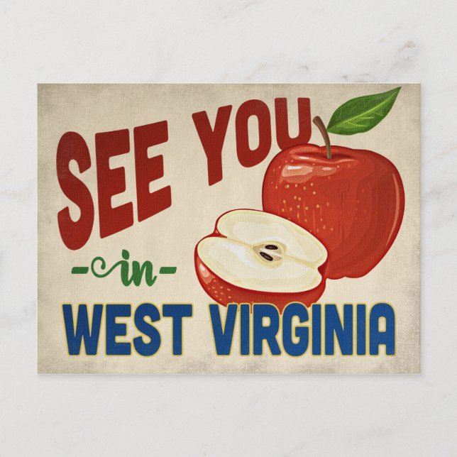 West Virginia Apple - Vintage Travel Postcard (Front)