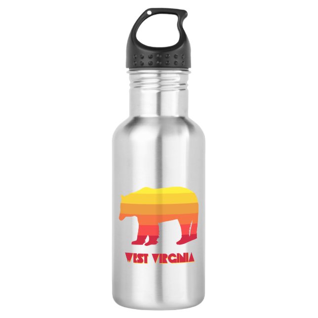 West Virginia Bear 532 Ml Water Bottle (Front)