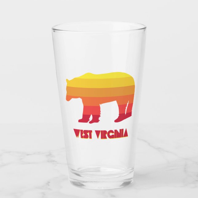 West Virginia Bear Glass (Front)