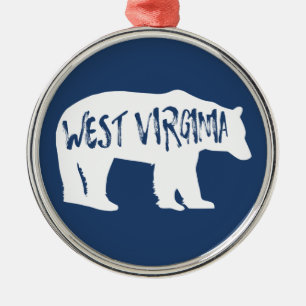West Virginia Bear Metal Tree Decoration
