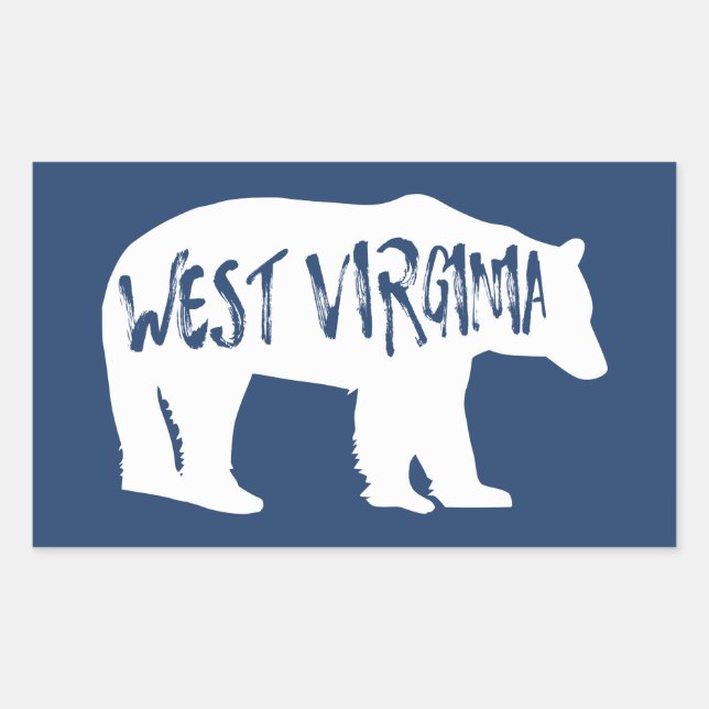West Virginia Bear Rectangular Sticker (Front)