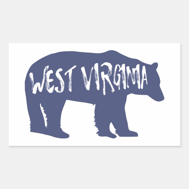 West Virginia Bear Rectangular Sticker (Front)